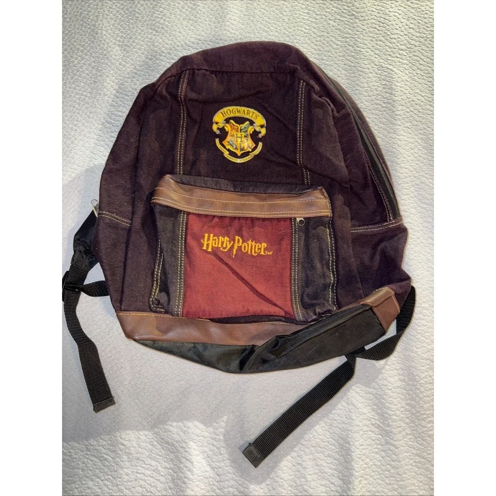 Vintage Harry Potter Hogwarts Full Sized Backpack Maroon Y2K